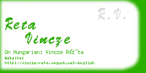 reta vincze business card